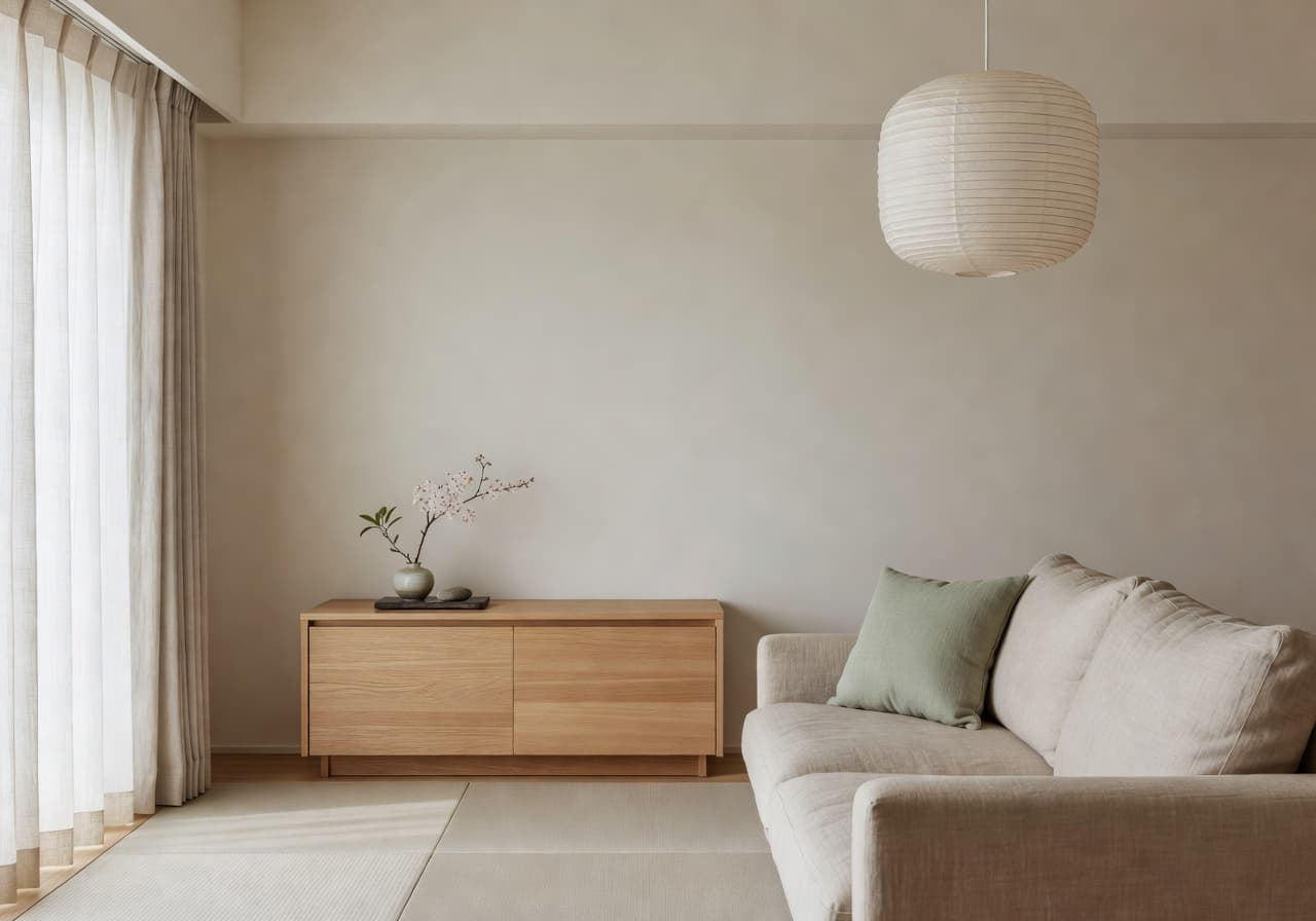 DecorAIが生成したジャパンディスタイルのリビングのAIインテリアデザイン