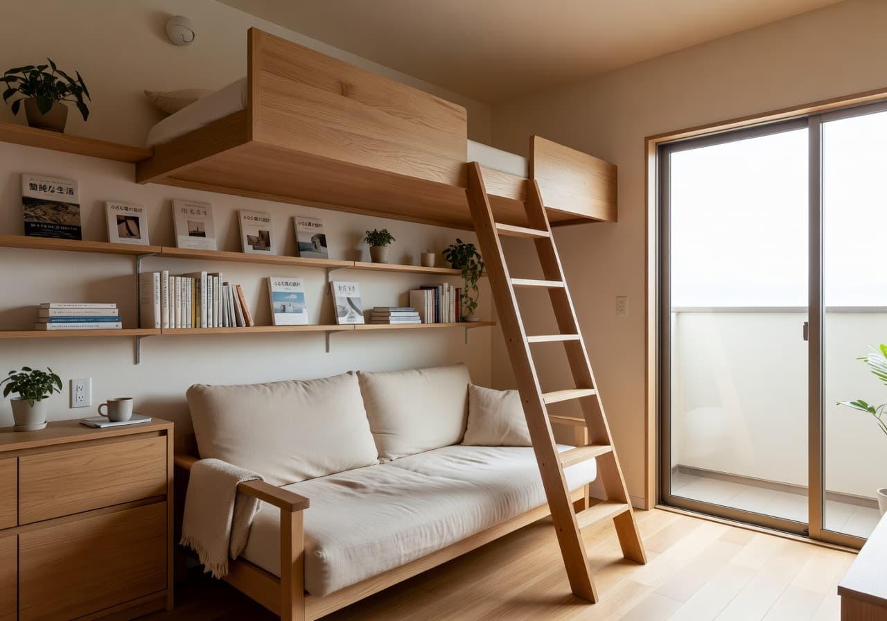 AI で一人暮らしのワンルームを模様替えした例