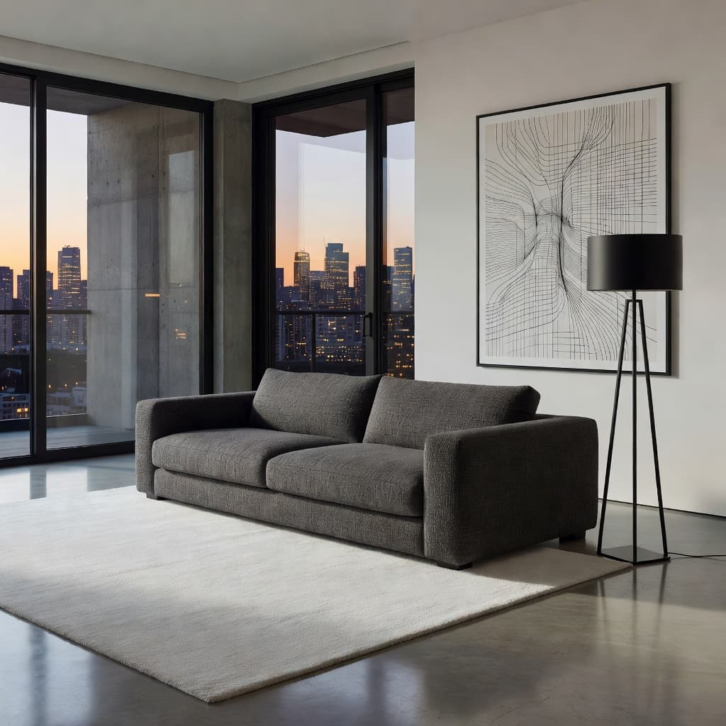 AI で生成したモダンインテリアのリビング